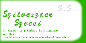 szilveszter szecsi business card