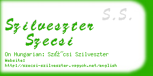 szilveszter szecsi business card